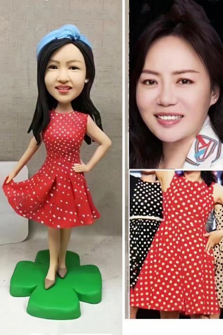 Custom 3D Art Doll From Photo | Custom Birthday Gift Figurine For Mom Mother | Personalized Cake Topper Figure For Women | Custom Anniversary Gift Minature Statue for Girlfriend Wife | Best Gift For her
